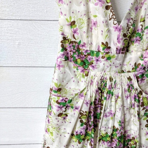 Anthropologie ANNA SUI Silk Lilac Floral H… - Picture 2 of 4